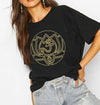 Divine Lotus | Half sleeve golden Tshirt