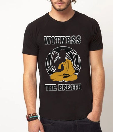 Witness the breath | Half sleeve black Tshirt