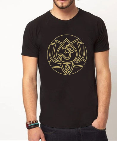 Divine Lotus | Half sleeve golden Tshirt