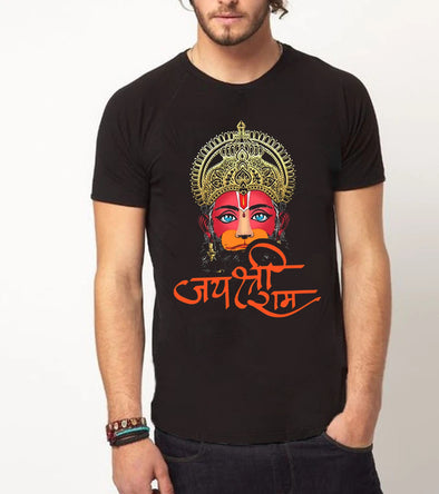 Lord Hanuman | Half sleeve black Tshirt