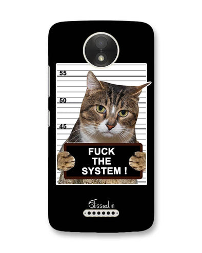 Kitten Design Mobile Cover For Moto E4 Plus F*CK THE SYSTEM