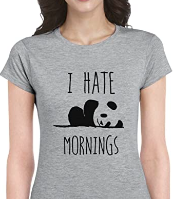 I hate Mornings |  Woman's Top Half sleeve Melange Top