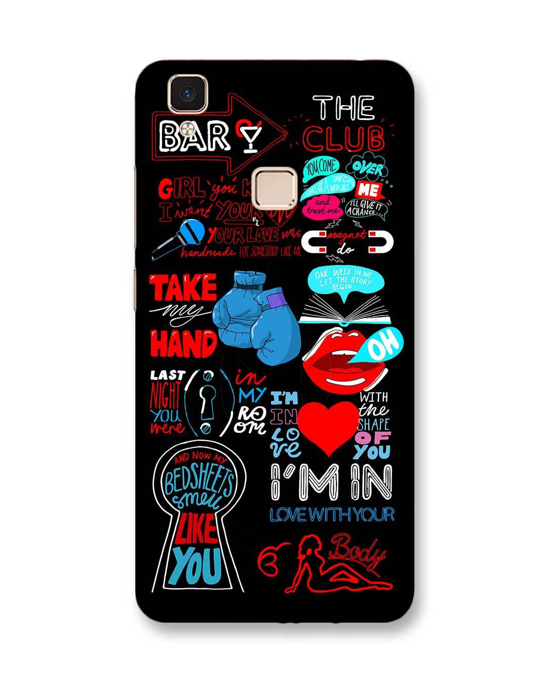 Back Case Vivo V3 Max Pouch Vivo V3 Back Cover Black Shape Of You