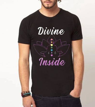 Divine inside | Half sleeve black Tshirt