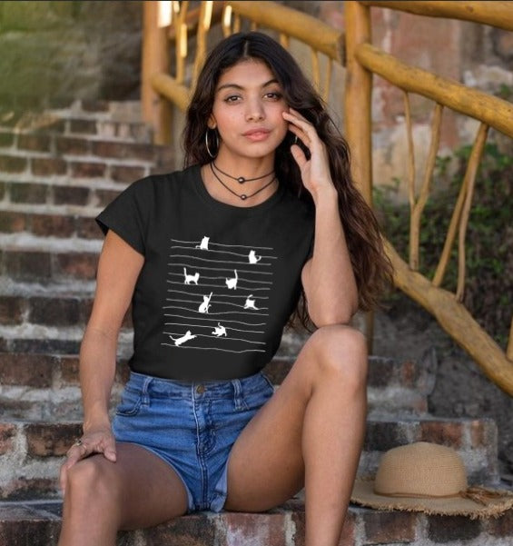 Cats on Strings |  Woman's Half Sleeve Top