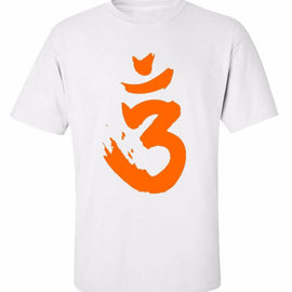 Saffron Om  | Half sleeve White Tshirt