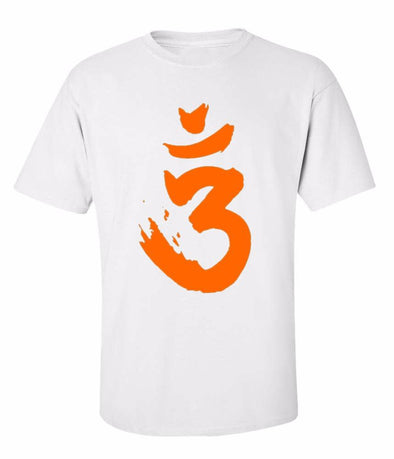Saffron Om  | Half sleeve White Tshirt
