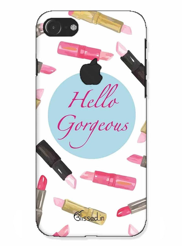 hello gorgeous | iphone 7 logo cut Phone Case