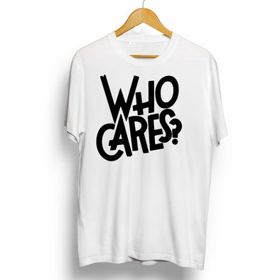 Who Cares? | Half sleeve White Tshirt